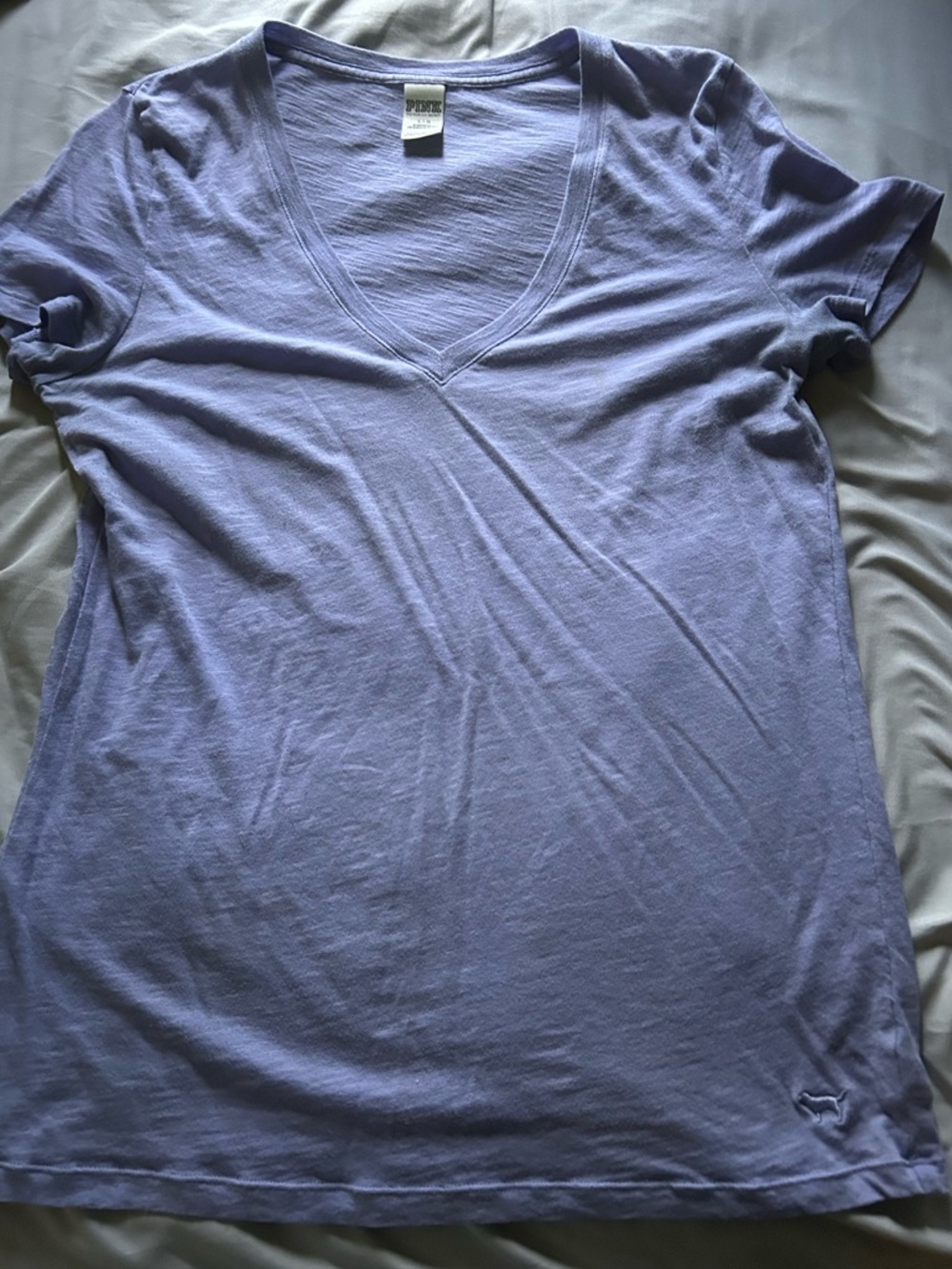 PINK Victoria's Secret Lavender V-Neck Short Sleeve Tee